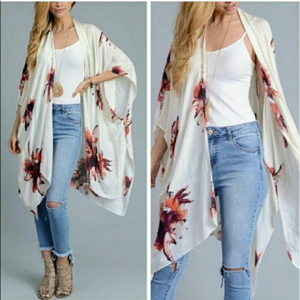 Floral print wrap - CREAM